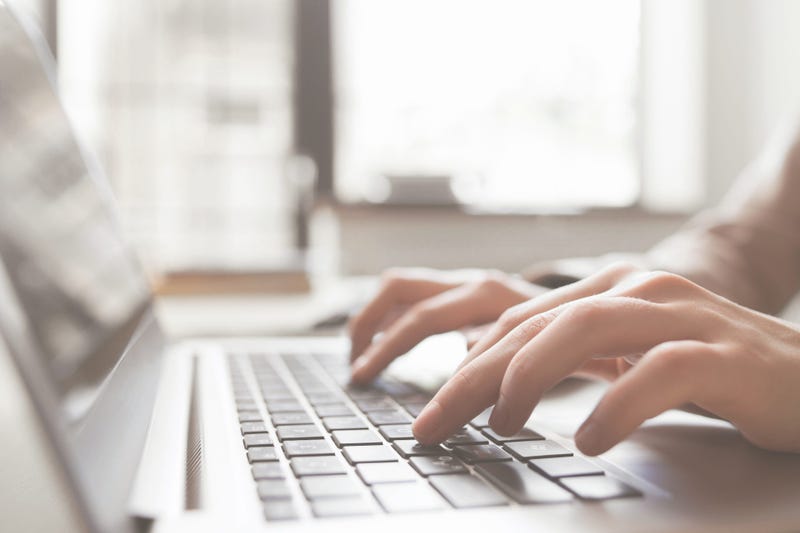 Typing on a Laptop