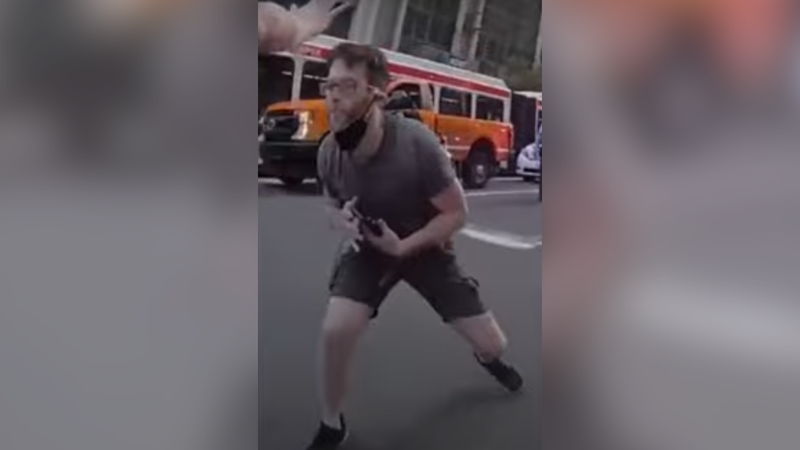 Man wanted for throwing traffic cone at cop during ICE protest in Center City
