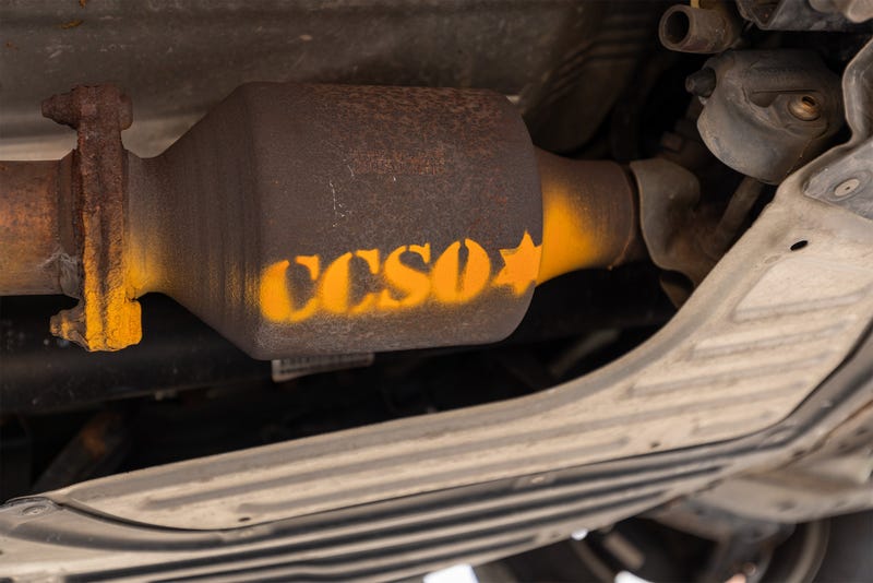 Cook County Sheriff logo on catalytic converter