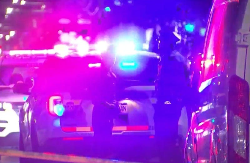 Police on scene following a shooting in Kensington, outside Harrowgate Park.