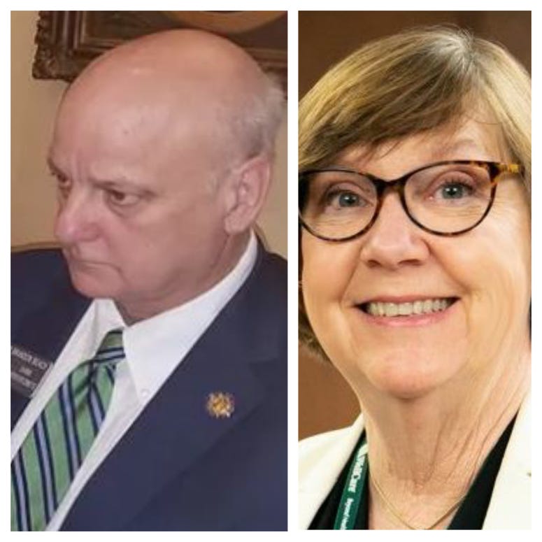 Sen Brandon Beach (l) and Sen Kay Kirkpatrick (r) have tested positive for Coronavirus