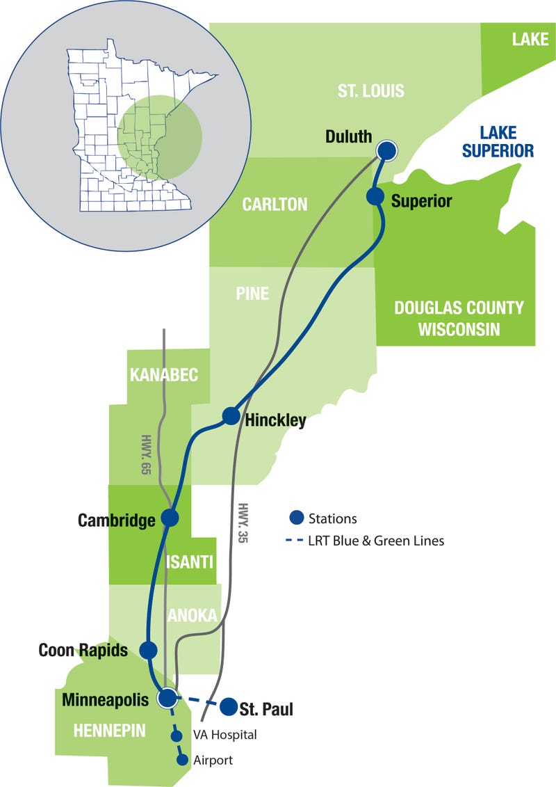 Northern Lights Express, Train, Duluth, MnDOT