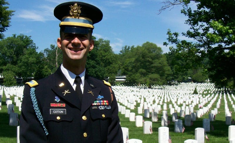 Sen. Tom Cotton during his tour with The Old Guard at Arlington National Cemetery