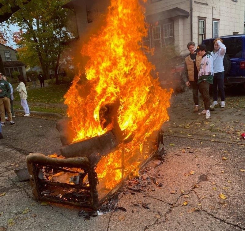 Couches burn on MSU's campus following win against U-M