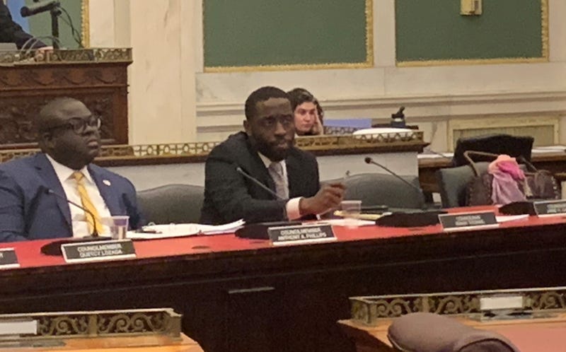 Councilman Isaiah Thomas at a meeting of Council's education committee
