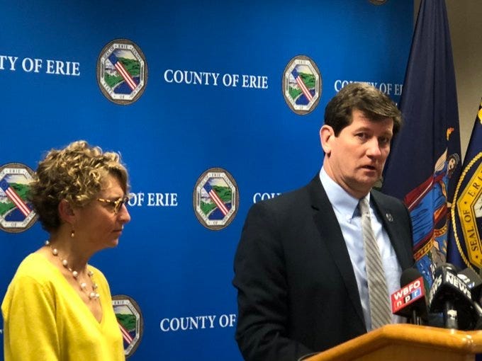 Erie County Health Commissioner Dr. Gale Burstein, and County Executive Mark Poloncarz