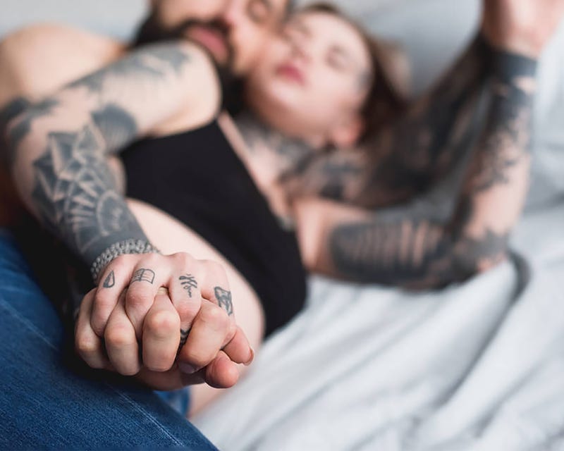 couple snuggled together