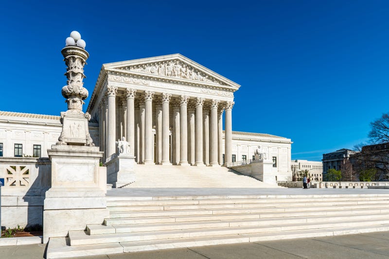 The front of the US Supreme Court building in Washington, DC.