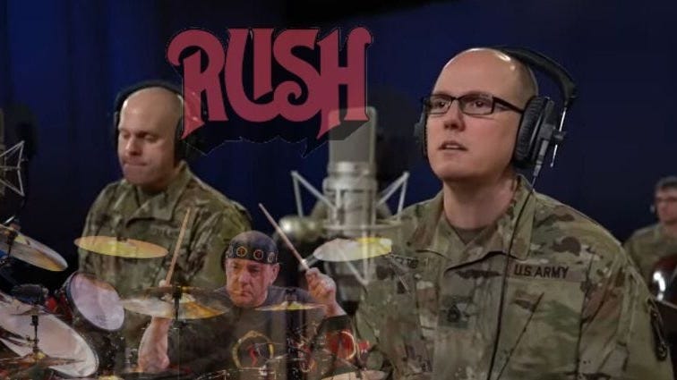 Army Band pays tribute to Rush, iconic rock drummer Neil Peart