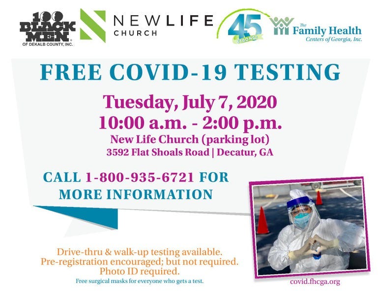 Free COVID-19 Testing at New Life Church