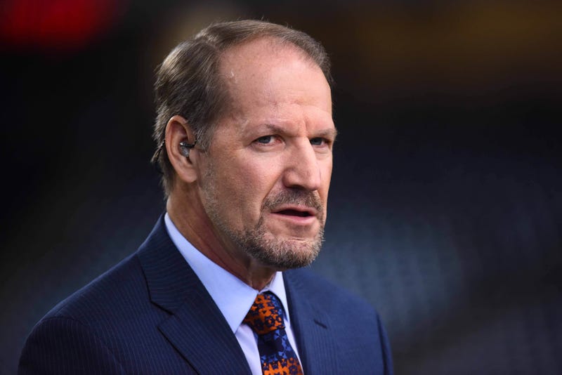 Bill Cowher on set for the Thursday Night Football before the game between the Detroit Lions and the Green Bay Packers at Ford Field.