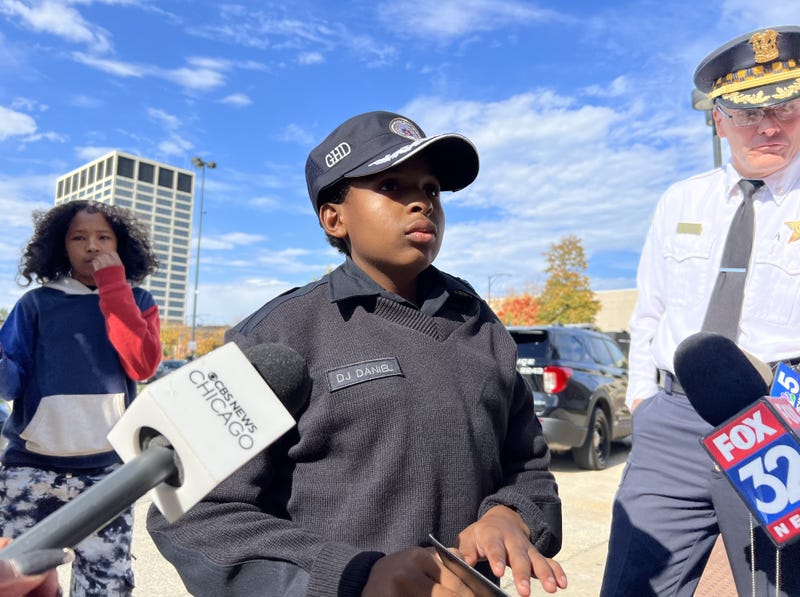 boy at Chicago police station
