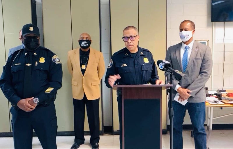 Chief James Craig tells reporters about a gun manufacturing bust in Detroit