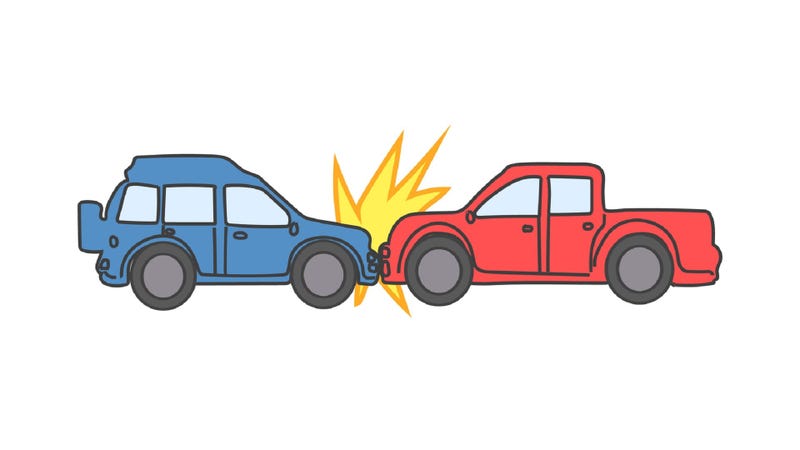 Car crash accident vector illustration - stock illustration
