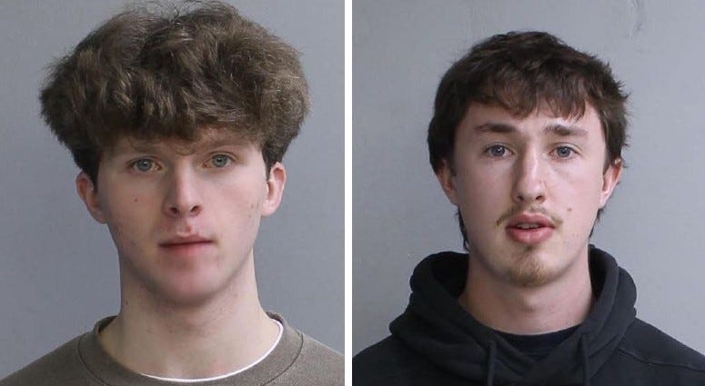 Mugshots of Evan Buckman and Aiden Jarrett
