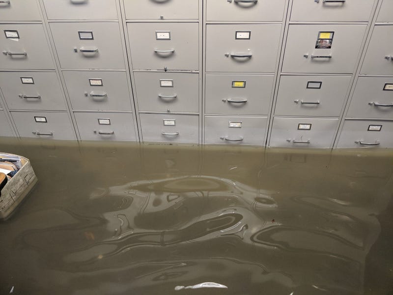 Flooding in basement of Crestwood City Hall on August 10, 2019