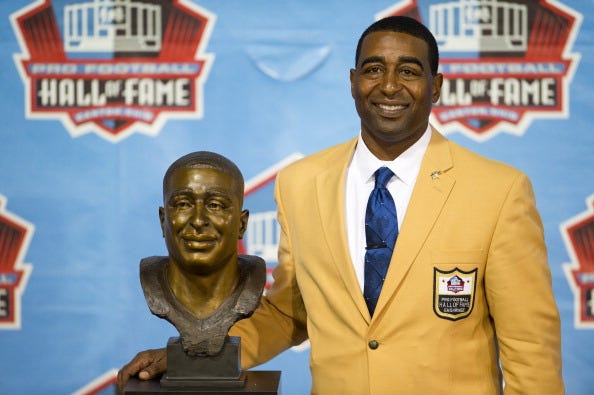 Cris Carter enshrined at the Pro Football Hall of Fame.