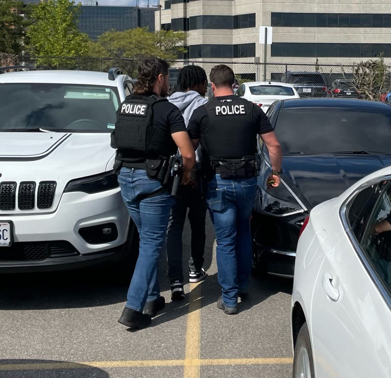 A total of three men have been arrested. A stolen firearm was also recovered.  In addition to a stolen Cadillac CTS being recovered, a second stolen car was recovered nearby.