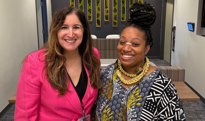 Gina Crash with Baltimore Fiber Artist Nikki Harris at Audacy Baltimore