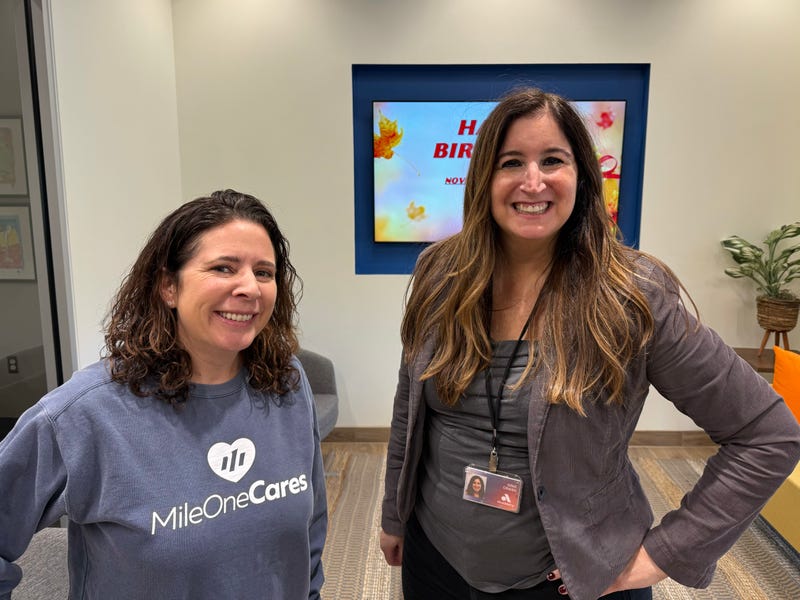 Amanda Kodeck, Chief Giving Officer, MileOneCares with Gina Crash