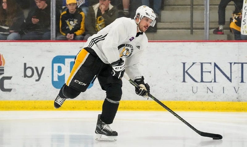 Sidney Crosby practicing on January 3, 2020