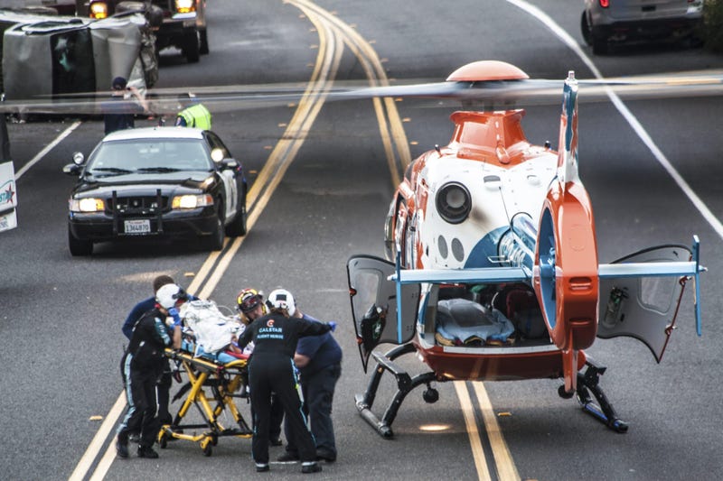 Calstar responders handle a medical emergency on the Mendocino County coast. 