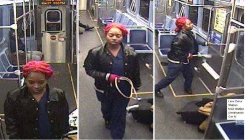 woman on train