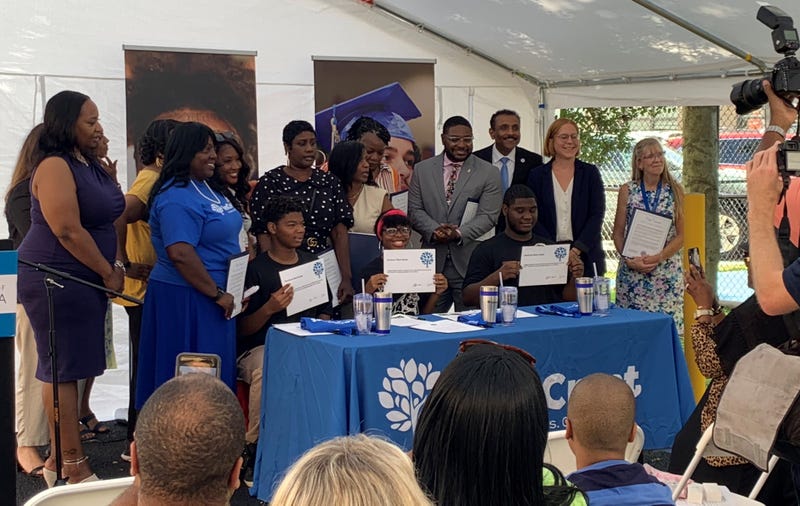 Graduates of the School District of Philadelphia's early childhood education program, along with teachers and Superintendent Tony Watlington