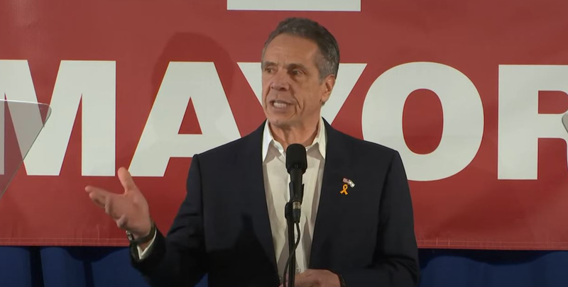 Andrew Cuomo speaks to the New York City District Council of Carpenters on Sunday, March 2, one day after announcing his campaign to be mayor of New York City.
