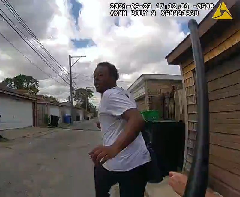screen shot of CPD bodycam video