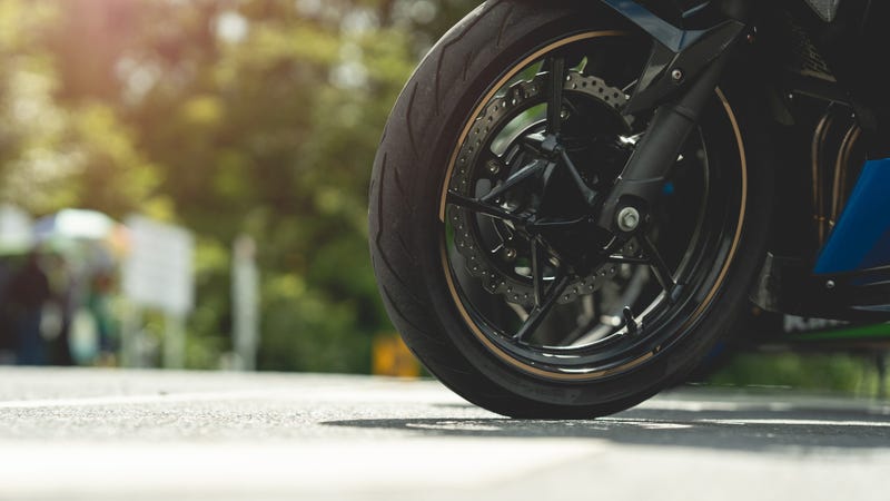 Motorcycle wheel - stock photo