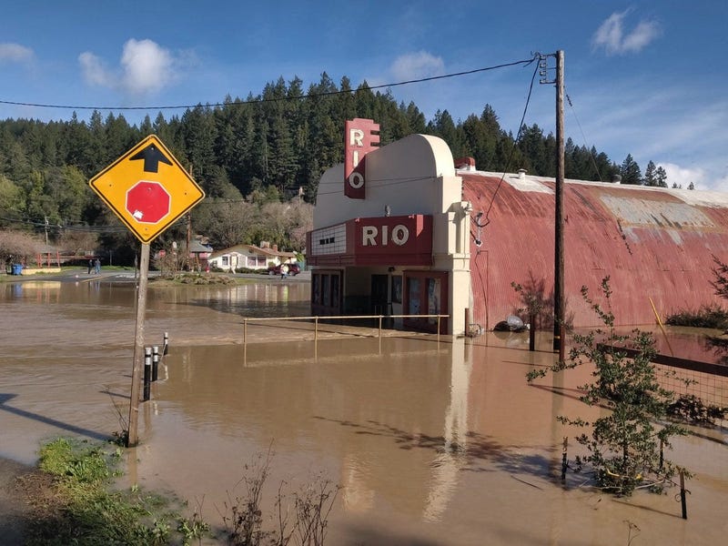 Monte Rio in Sonoma County was underwater after the Russian River flooded in late February 2019.