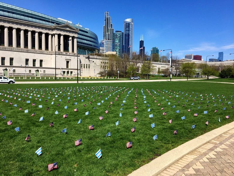 A 24-hour vigil is underway along Chicago's lakefront to honor the city's fallen police officers.