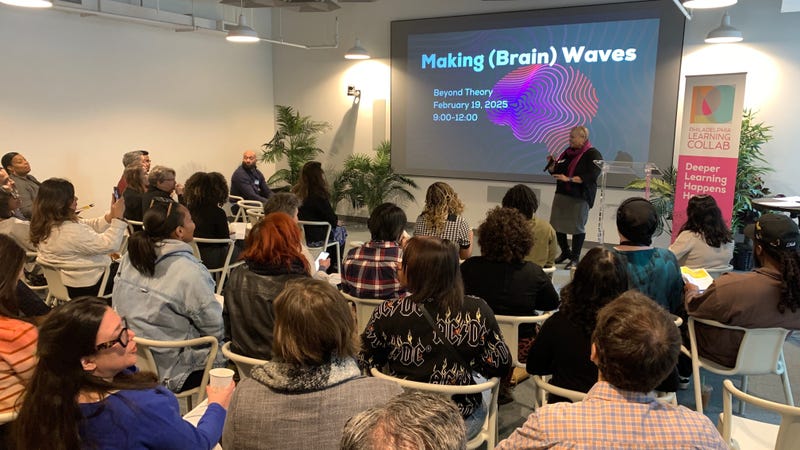 Crystal Cubbage speaks at a forum called "Making (Brain) Waves," hosted by the nonprofit Philadelphia Learning Collaborative.