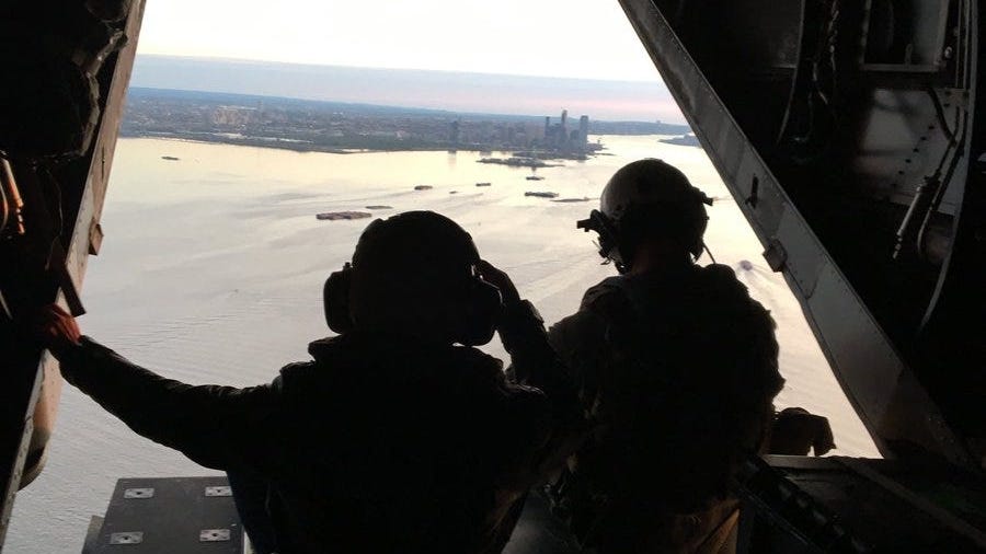 WATCH: 1010 WINS Gets an Incredible Ride Over NYC in a Marine Corps Osprey for Fleet Week