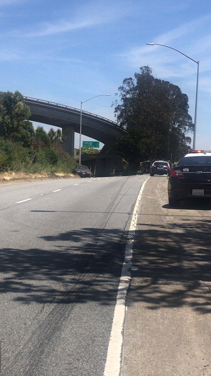 San Francisco police were investigating a shooting that took place on I-280 on June 10, 2019. 