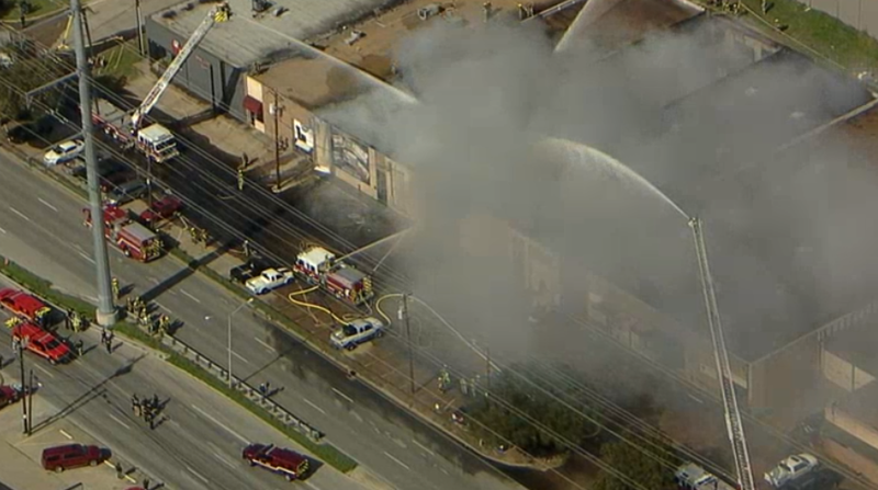 Dallas Fire Department Battling Fire in Design District