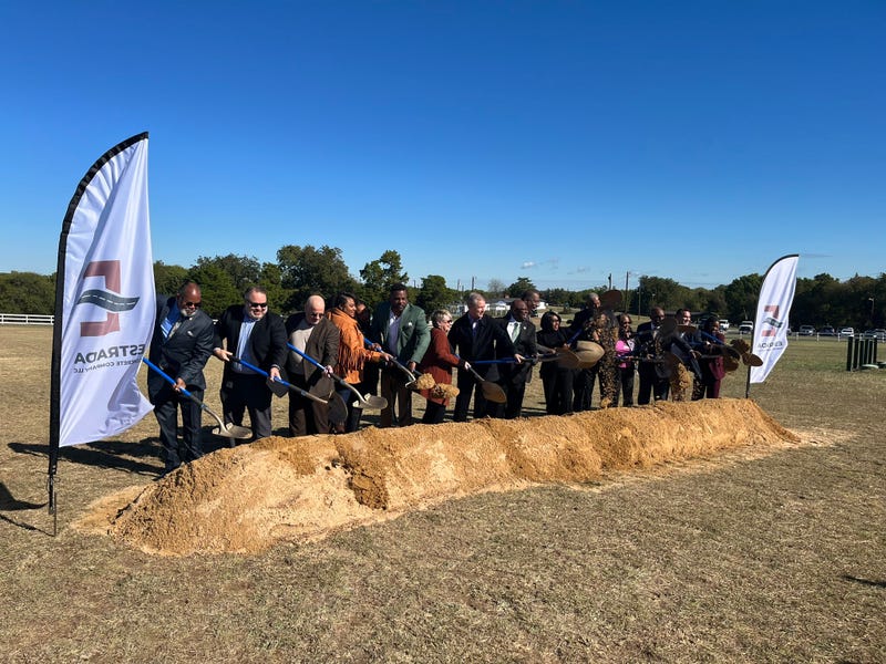 Dallas officials break ground on wastewater infrastructure work at Skyline Ranch on Tuesday, Oct. 25, 2022.