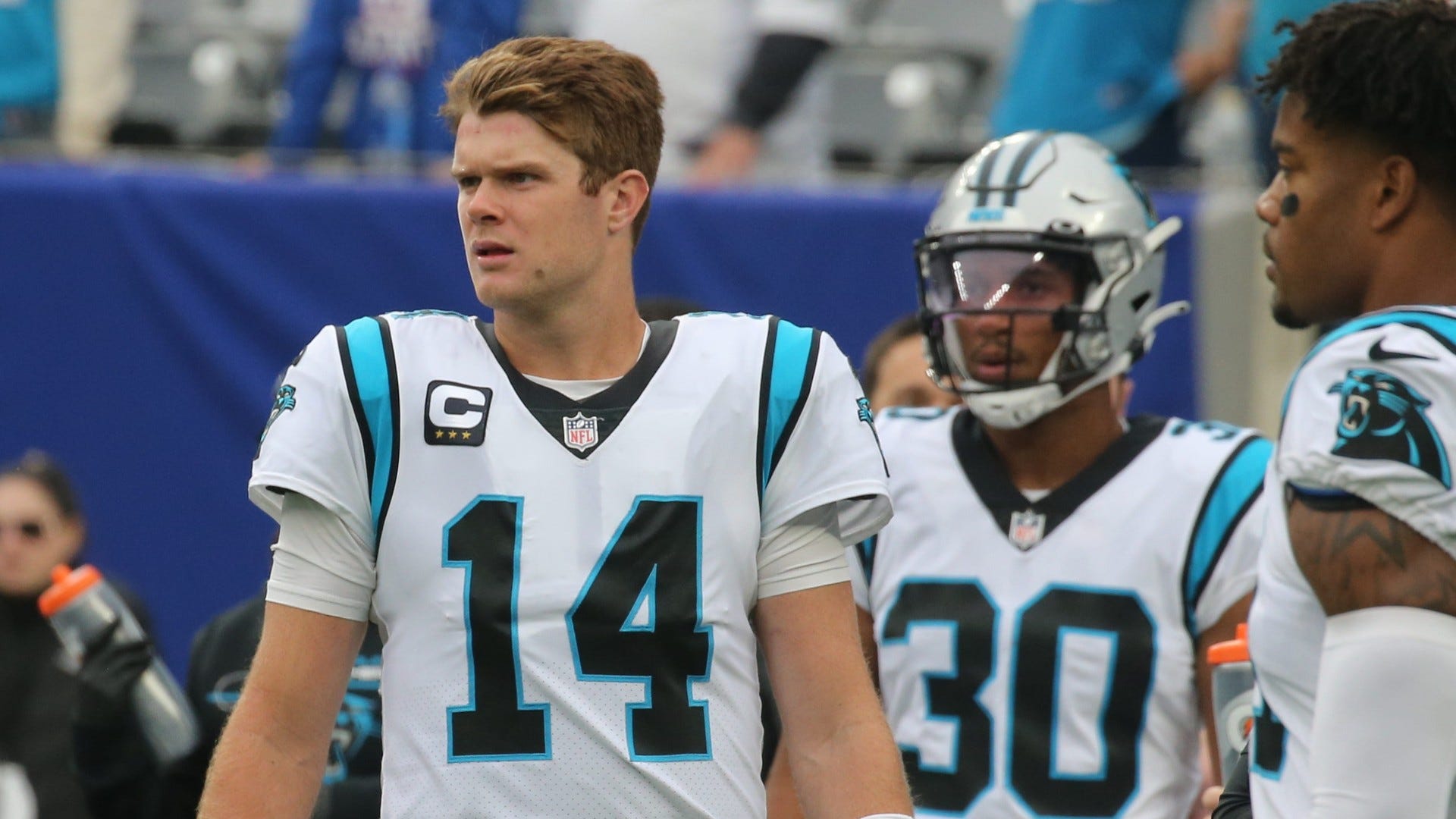 Panthers bench Sam Darnold for P.J. Walker in game vs. Giants