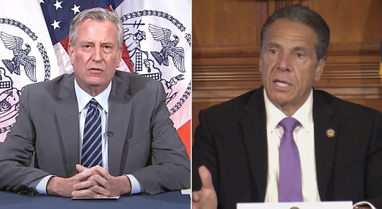 Mayor Bill de Blasio and Andrew Cuomo