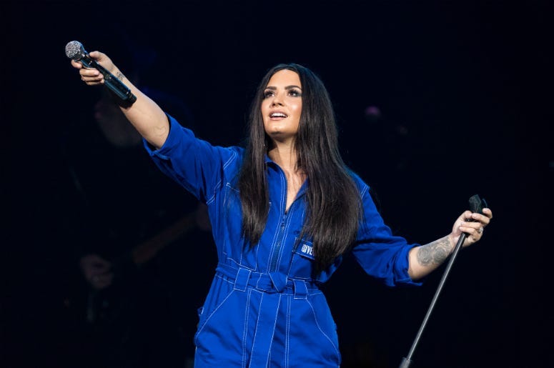  Demi Lovato performs in February of 2018