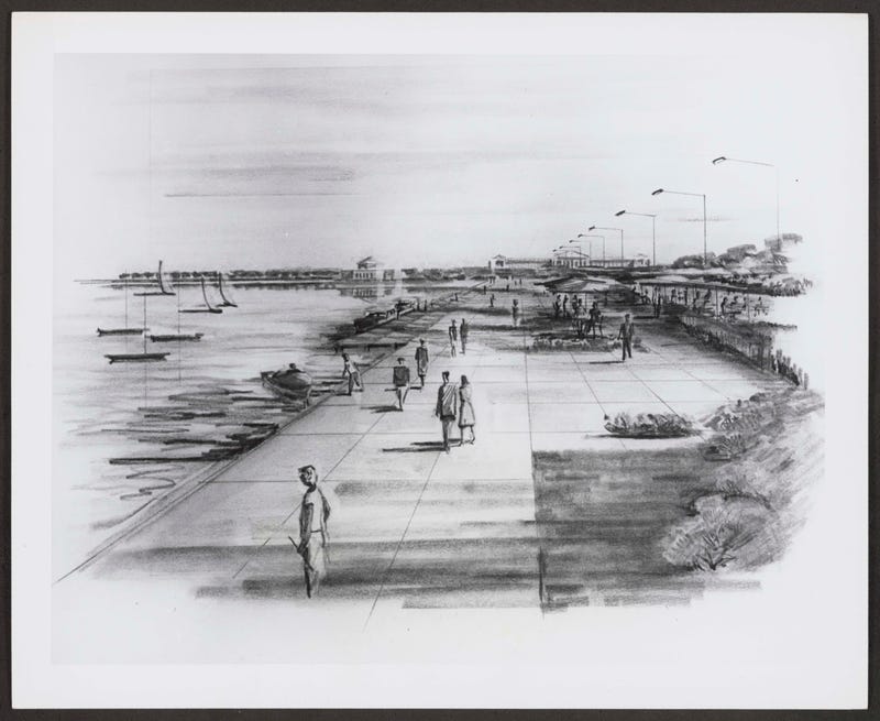 Design for Queen's Landing, looking south