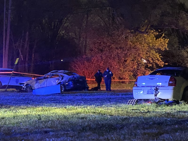 Scene of a deadly, two-car crash on Detroit's east side.