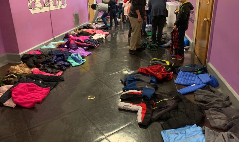 Coat drive at McClure Elementary School.