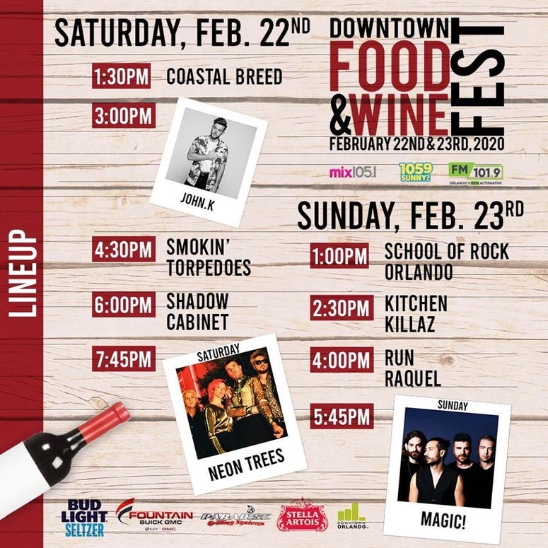 Downtown Food And Wine Fest Lineup