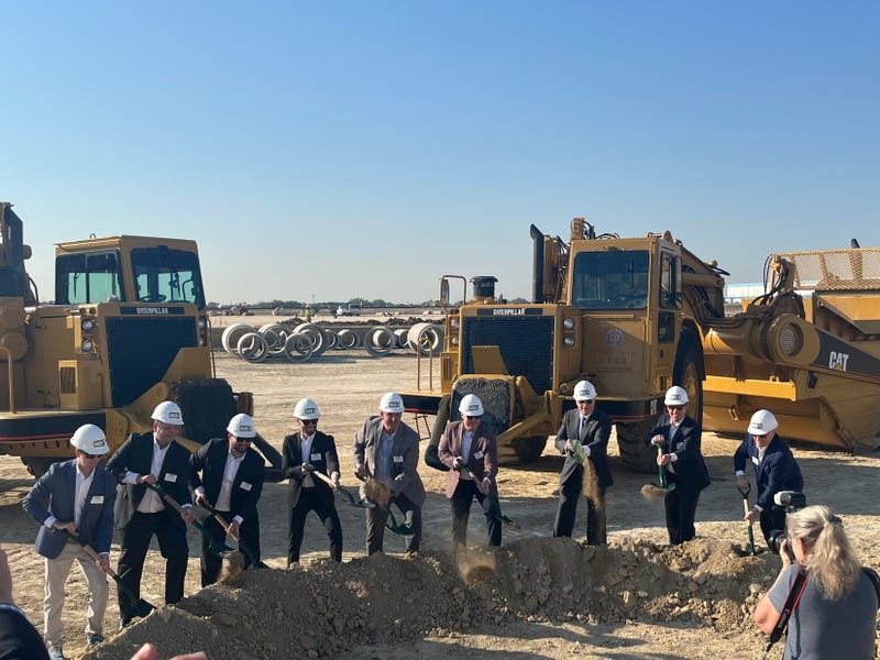 Officials break ground on a Dick's Sporting Goods distribution center in South Fort Worth on Tuesday, Oct. 15, 2024.