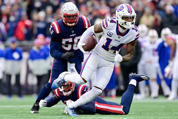 Stefon Diggs breaks free from the Patriots defense