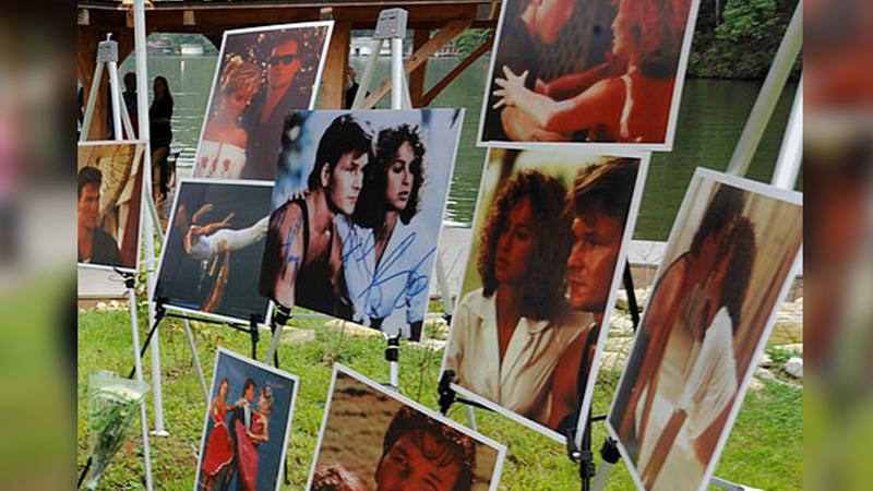 Gallery images showing Patrick Swayze and Jennifer Grey from the movie "Dirty Dancing" prior to a memorial service for Swayze held Sept. 19, 2009 in Lake Lure, North Carolina.