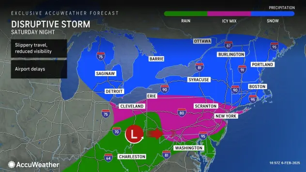 AccuWeather map for the weekend