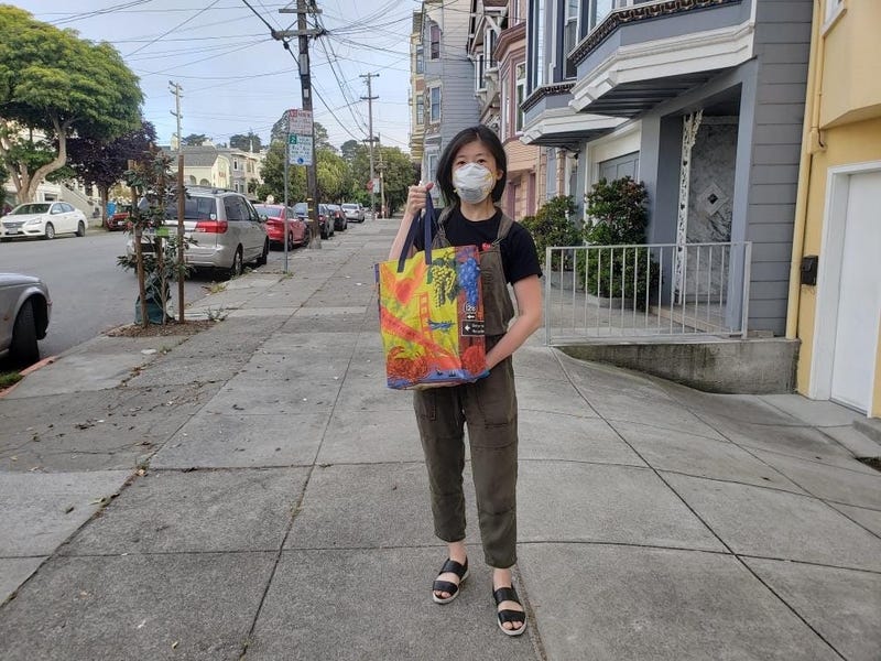 Volunteer Tina You of Helping Hands Community, which started as a non-profit during the coronavirus pandemic.
